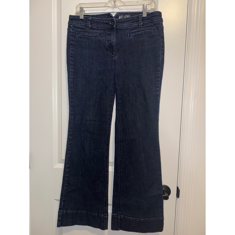 New York & Company Flare Jeans Women 8 Blue Excellent Low Rise Y2K Skinny Flare